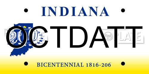 OCTDATT Indiana License Plate