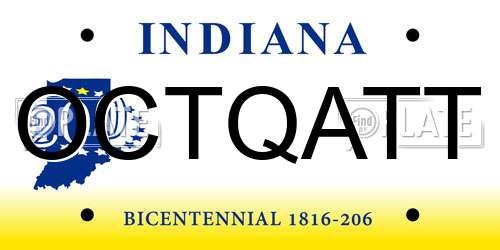 OCTQATT Indiana License Plate