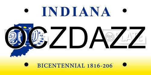 OCZDAZZ Indiana License Plate