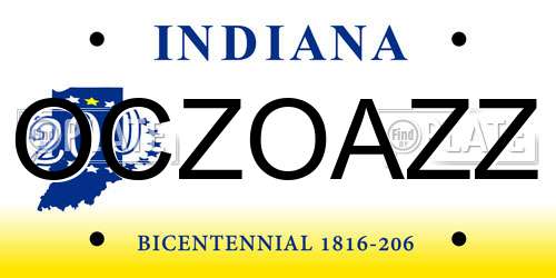 OCZOAZZ Indiana License Plate