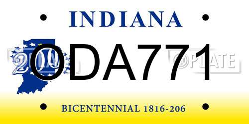 ODA771 Indiana License Plate