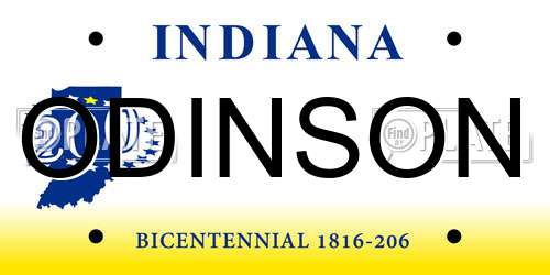 ODINSON Indiana License Plate