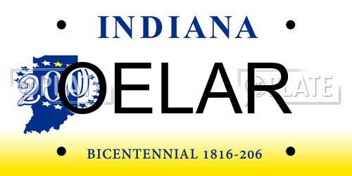 OELAR Indiana License Plate