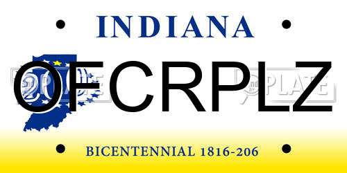 OFCRPLZ Indiana License Plate