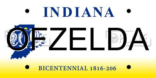 OFZELDA Indiana License Plate