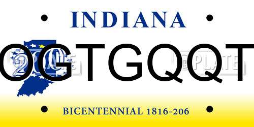 OGTGQQT Indiana License Plate