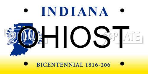 OHIOST Indiana License Plate