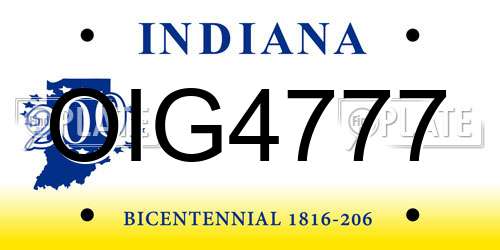 OIG4777 Indiana License Plate