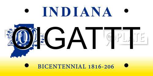 OIGATTT Indiana License Plate