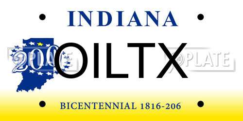 OILTX Indiana License Plate