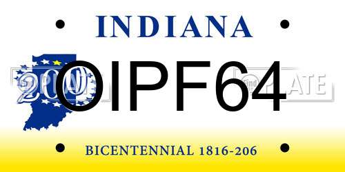 OIPF64 Indiana License Plate