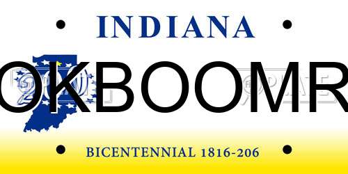 OKBOOMR Indiana License Plate