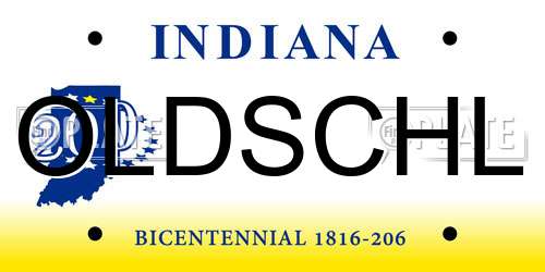 OLDSCHL Indiana License Plate