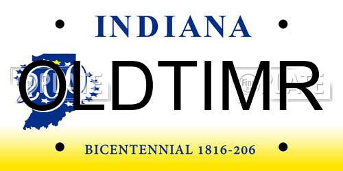 OLDTIMR Indiana License Plate