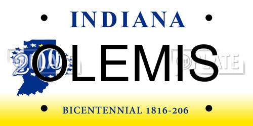 OLEMIS Indiana License Plate