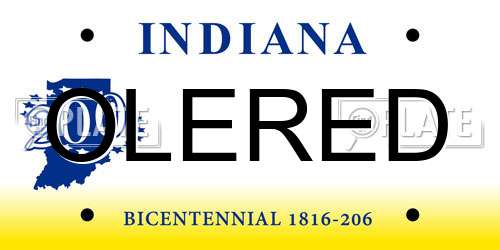OLERED Indiana License Plate