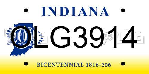OLG3914 Indiana License Plate