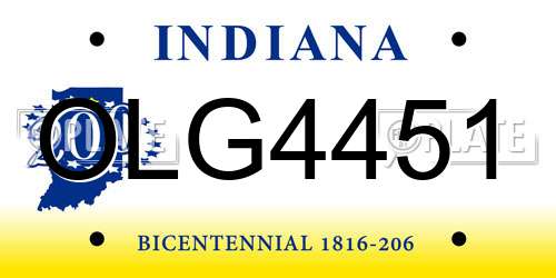 OLG4451 Indiana License Plate