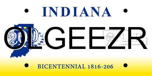 OLGEEZR Indiana License Plate