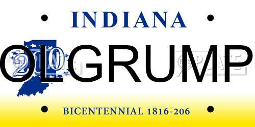 OLGRUMP Indiana License Plate