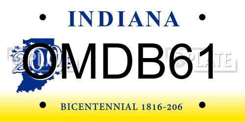 OMDB61 Indiana License Plate