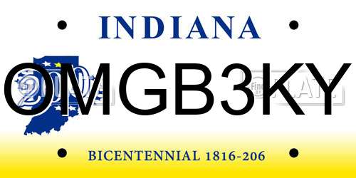 OMGB3KY Indiana License Plate