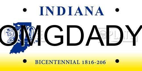 OMGDADY Indiana License Plate
