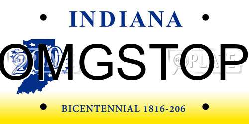 OMGSTOP Indiana License Plate