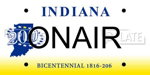 ONAIR Indiana License Plate