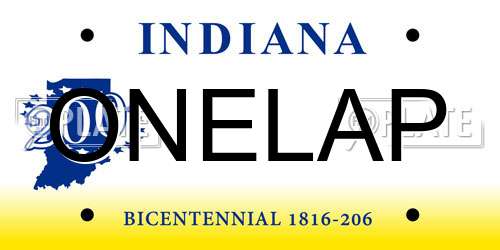 ONELAP Indiana License Plate
