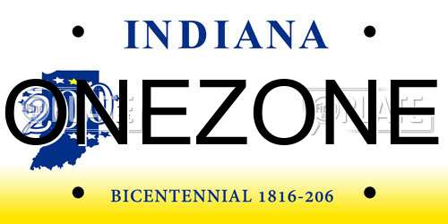 ONEZONE Indiana License Plate
