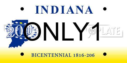 ONLY1 Indiana License Plate