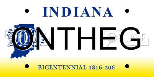 ONTHEG Indiana License Plate