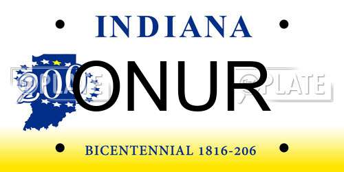 ONUR Indiana License Plate