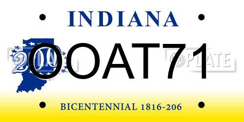 OOAT71 Indiana License Plate