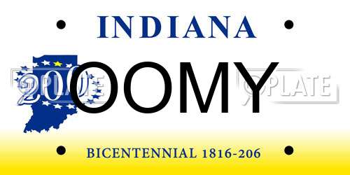 OOMY Indiana License Plate