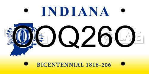 OOQ26O Indiana License Plate
