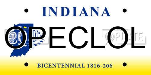 OPECLOL Indiana License Plate