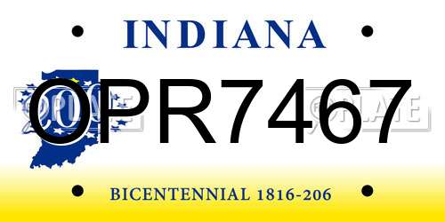 OPR7467 Indiana License Plate
