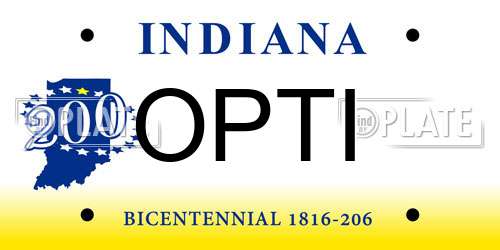 OPTI Indiana License Plate