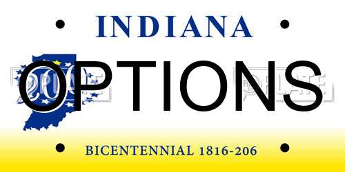 OPTIONS Indiana License Plate