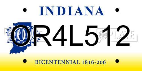 OR4L512 Indiana License Plate