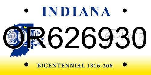 OR626930 Indiana License Plate