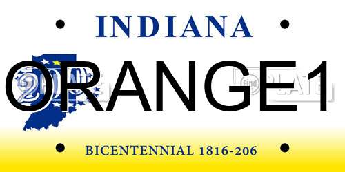 ORANGE1 Indiana License Plate