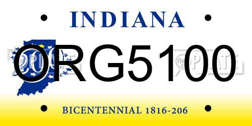 ORG5100 Indiana License Plate