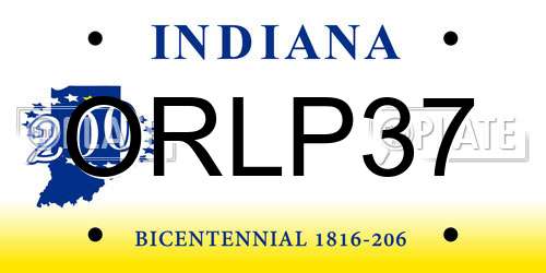 ORLP37 Indiana License Plate