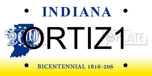 ORTIZ1 Indiana License Plate