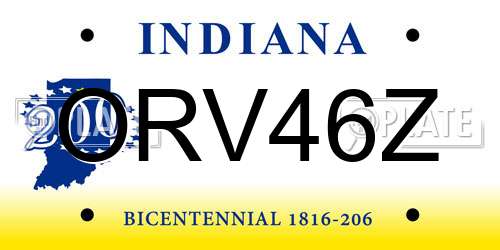 ORV46Z Indiana License Plate