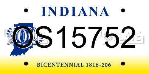 OS15752 Indiana License Plate