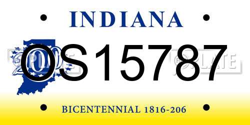 OS15787 Indiana License Plate